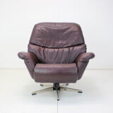 Large scandinavian adjustable leather armchair by peem, 1970s, finland