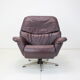 Large scandinavian adjustable leather armchair by peem, 1970s, finland