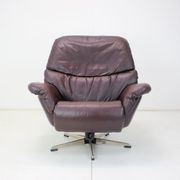 Fauteuil en cuir réglable scandinave par Peem, années 1970, finlande