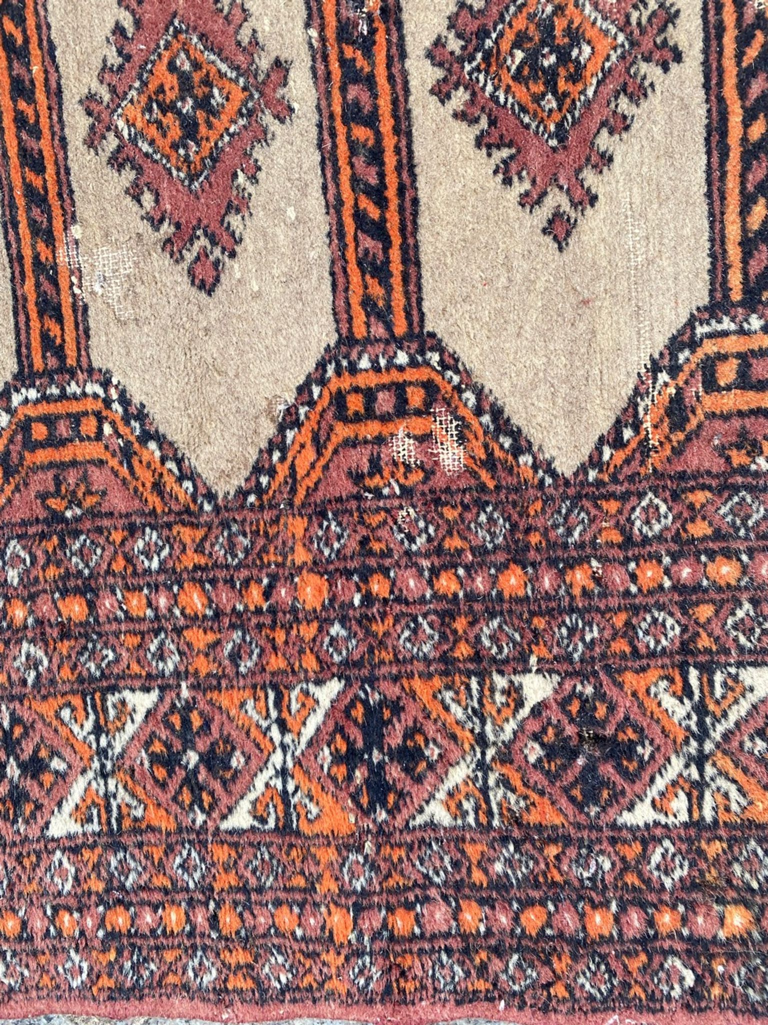 Tapis vintage pakistan dessins bokhara fait main 124x186 cm