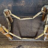Rattan and canework footrest from the 50s/60s