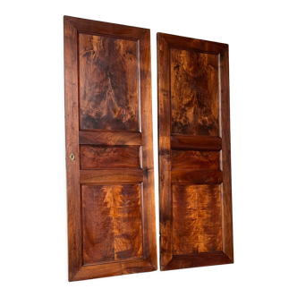 Pair of solid walnut cabinet doors