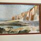 Beach and cliffs in Veules les roses in Normandy, impressionist landscape