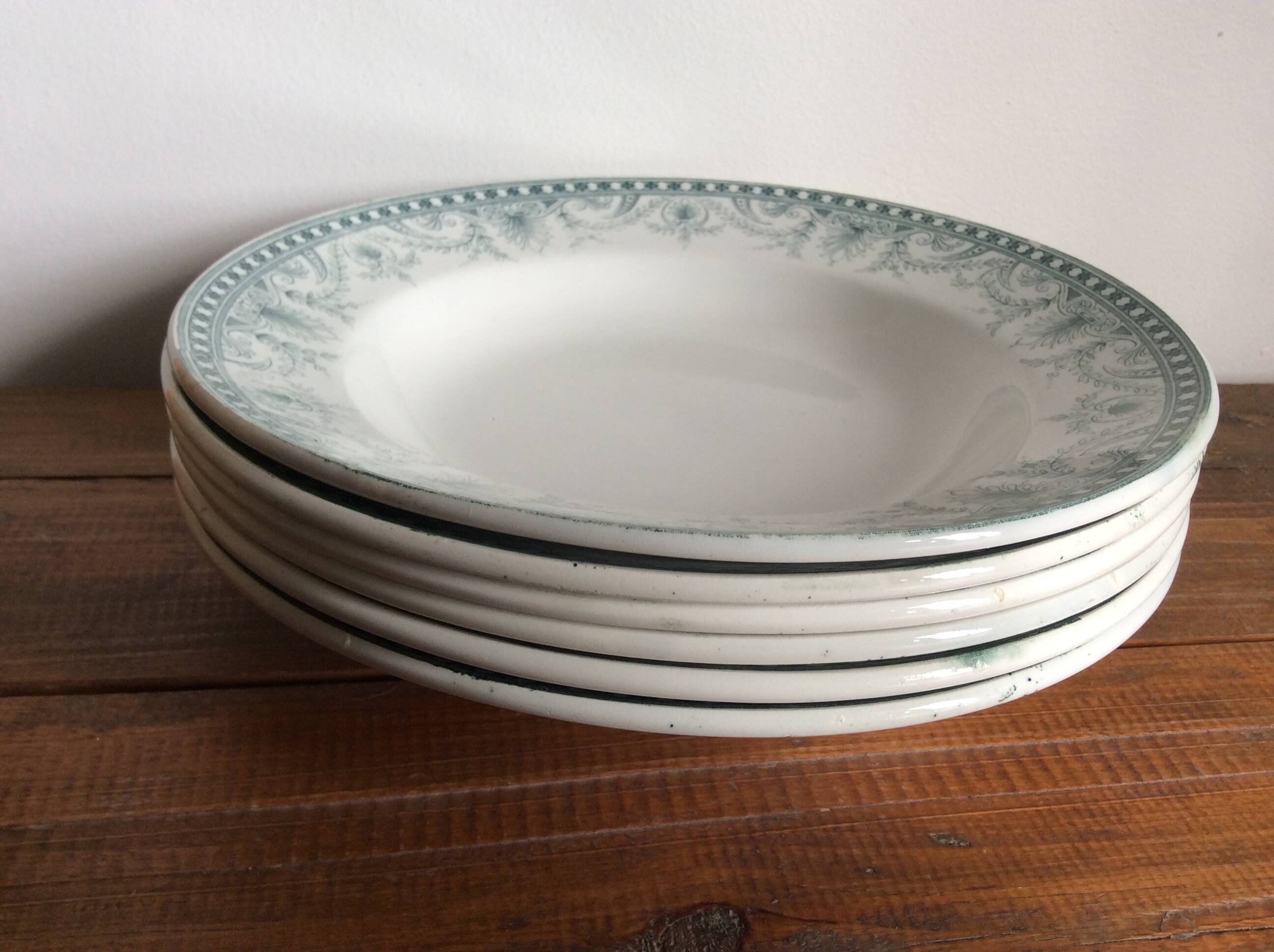 6 Terre de Fer soup plates