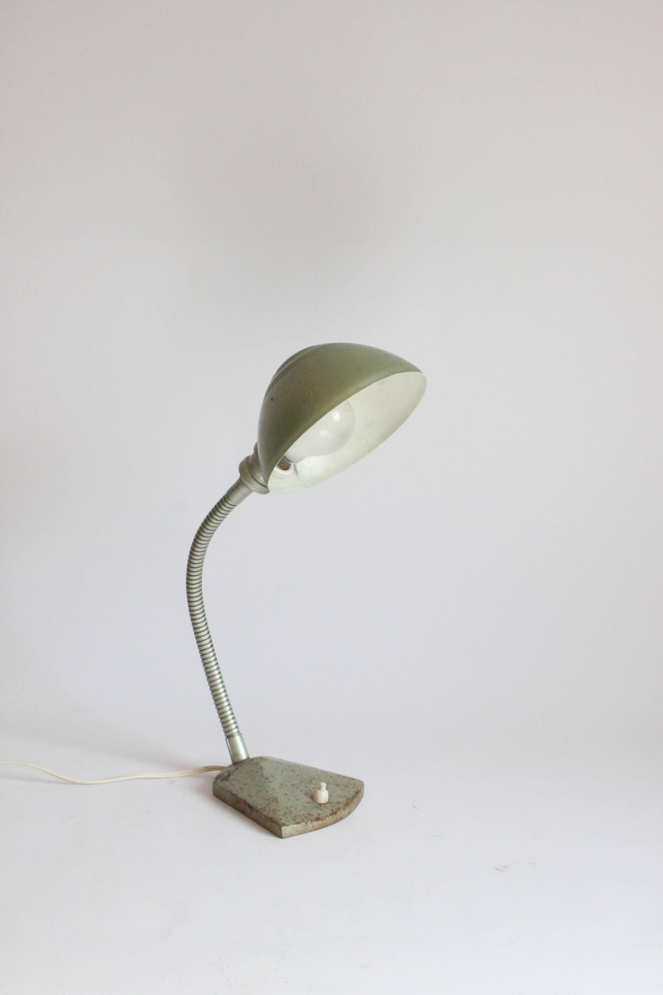 Art deco Gooseneck Desk Lamp By Erpé, Belgium 1930S