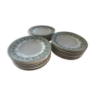 Ensemble de 25 assiettes plates saint Amand & hamage