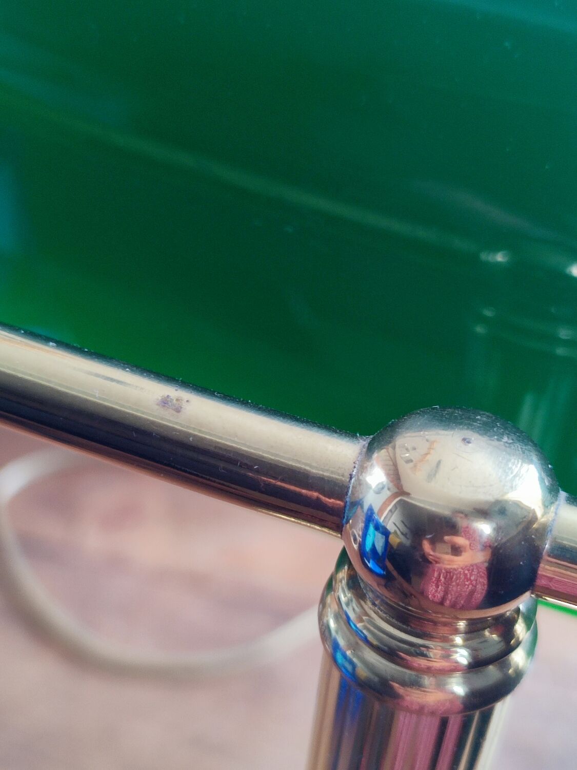 Lampe banquier en laiton et verre vintage