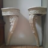 Pair of corner consoles in Louis XV style