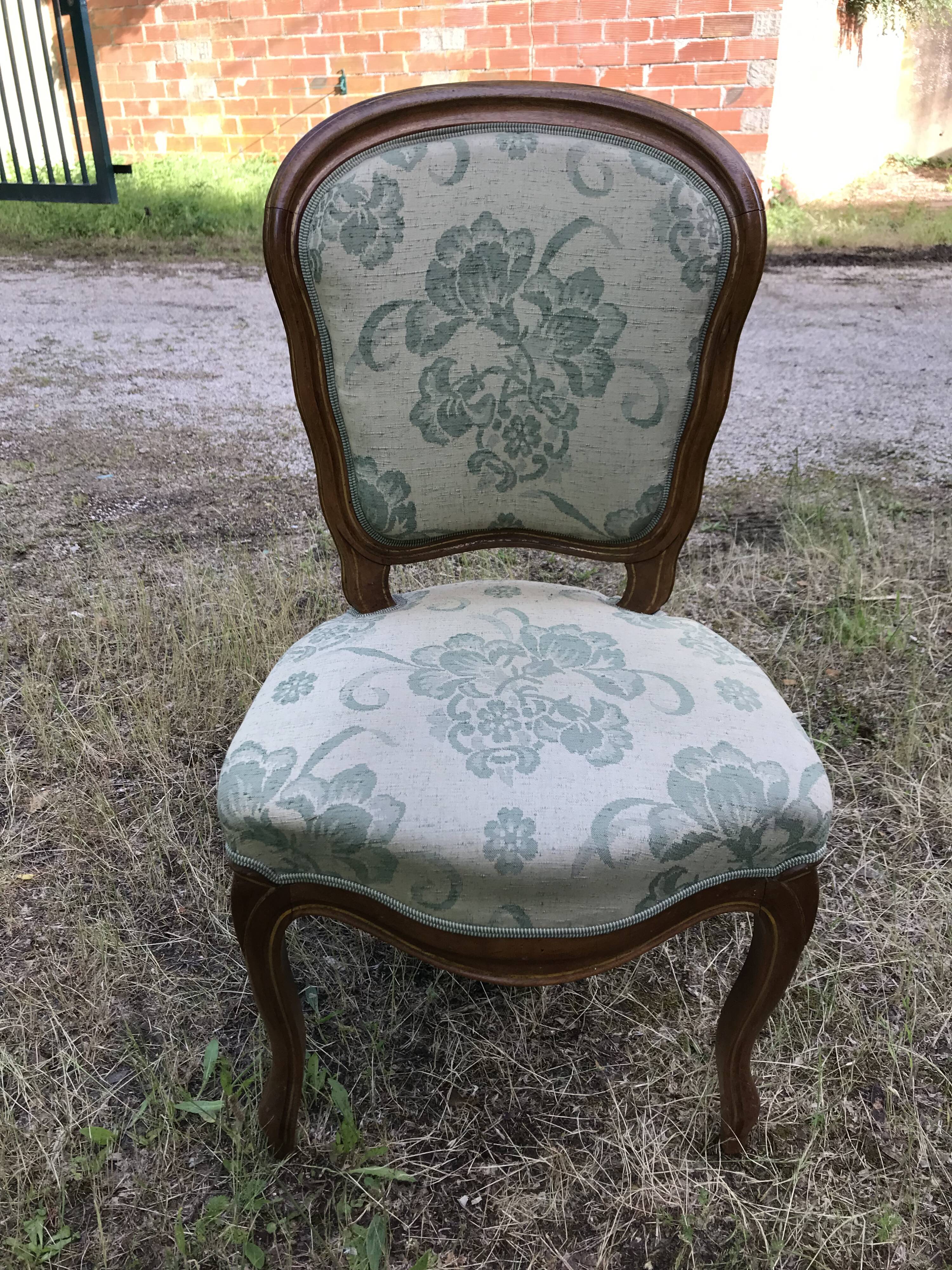 4 chairs Louis XV Walnut