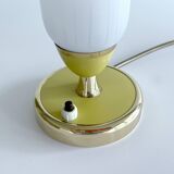 Lampe Vintage Années 50 Verre, Laiton Verre, Jaune