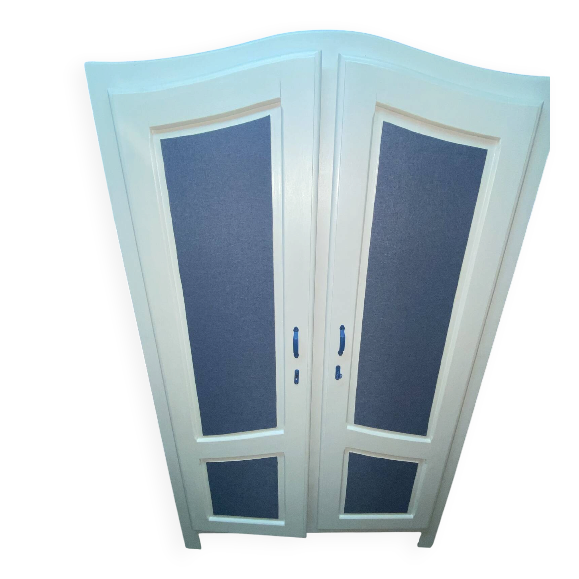 Dressing Room Revamped White/ Denim Fabric (Country Style - Shabby Chic)