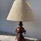 Turned wood lamp with rings