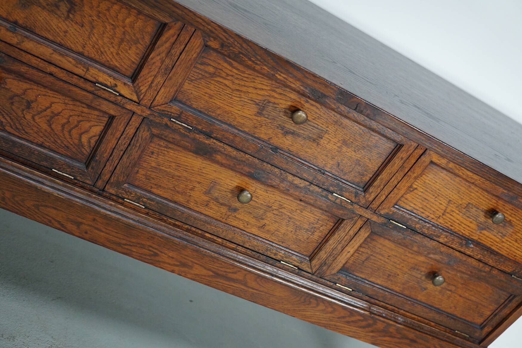 Antique French Oak Apothecary / Filing Cabinet Folding Doors, Early 20th Ce