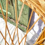 Vintage braided wicker armchair