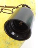 1970s vintage yellow speckled glass suspension – retro chain chandelier