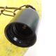 1970s vintage yellow speckled glass suspension – retro chain chandelier