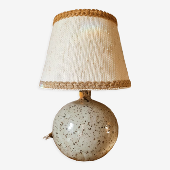 Speckled stoneware ball lamp