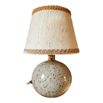 Speckled stoneware ball lamp
