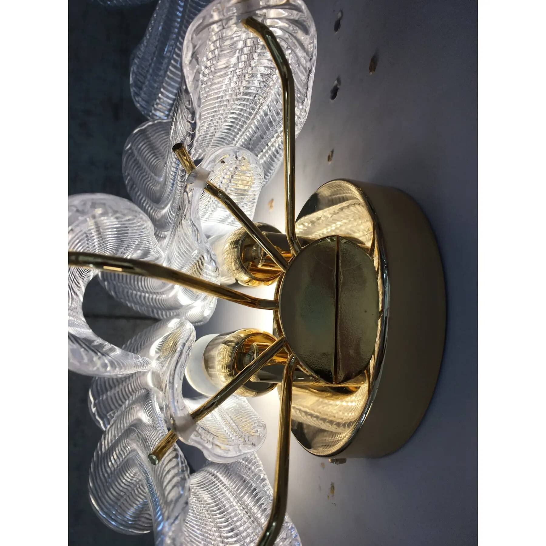 Celestial Pair of Murano Glass Selle Sputnik Wall Sconces