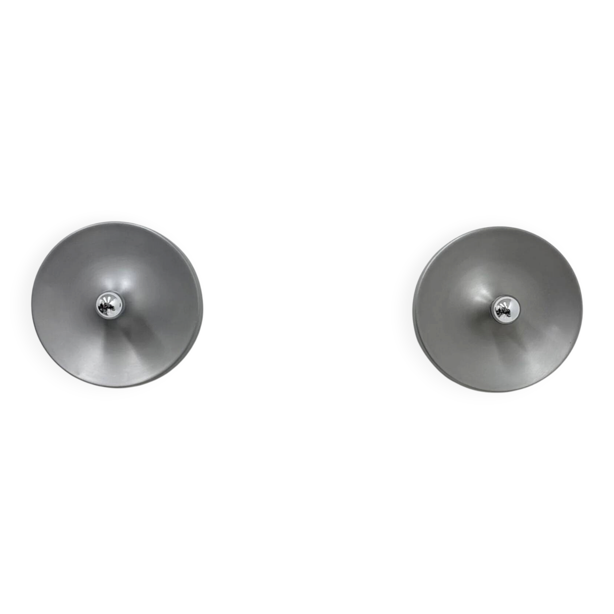 Mid-century design disc lamp, 1970s attributed to Charlotte Perriand for Les Arcs, set of 2