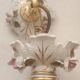 Large hand-painted gilded chandelier mangani ceramiche porcelain