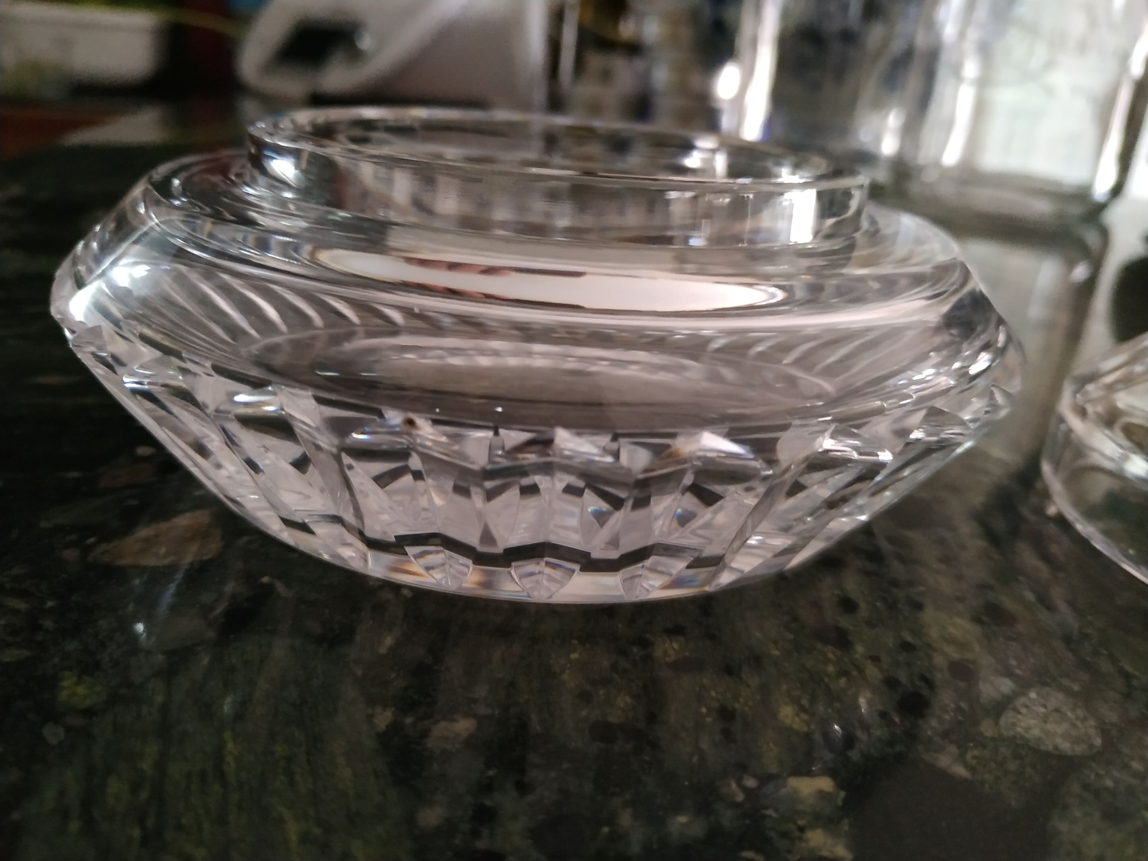 Baccarat art deco cut crystal powder box