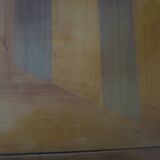 Large coffee table - cherry finish - solid wood - butterfly motifs