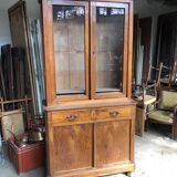 Louis Philippe two-body bookcase in walnut wood.