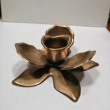 Bougeoir fleur en laiton