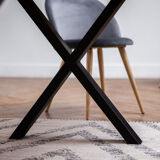 Dining table Solid mango wood and black metal legs