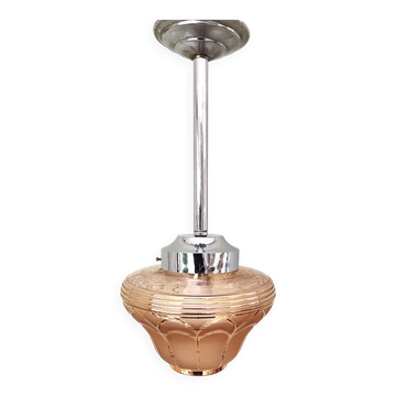 Antique amber and gold glass pendant light