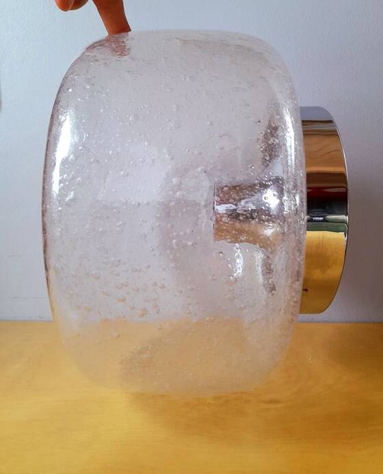 Applique ou plafonnier space age en verre bullé 1970