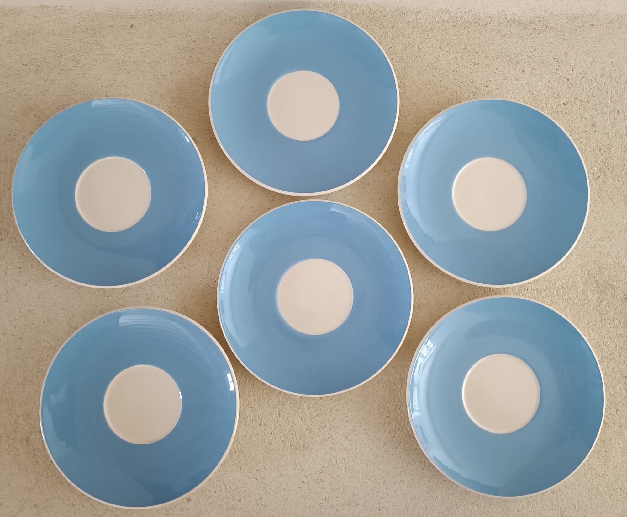 6 saucers and milk jug 1950s Villeroy and Boch Mettlach