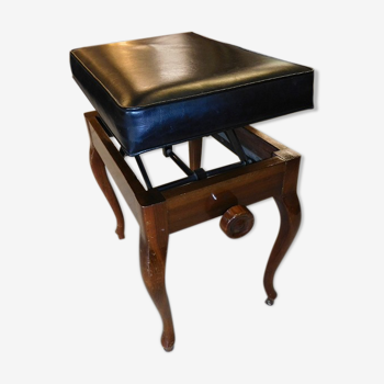 Tabouret de piano en bois et skai reglable