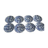 Blue dessert plates with flowers