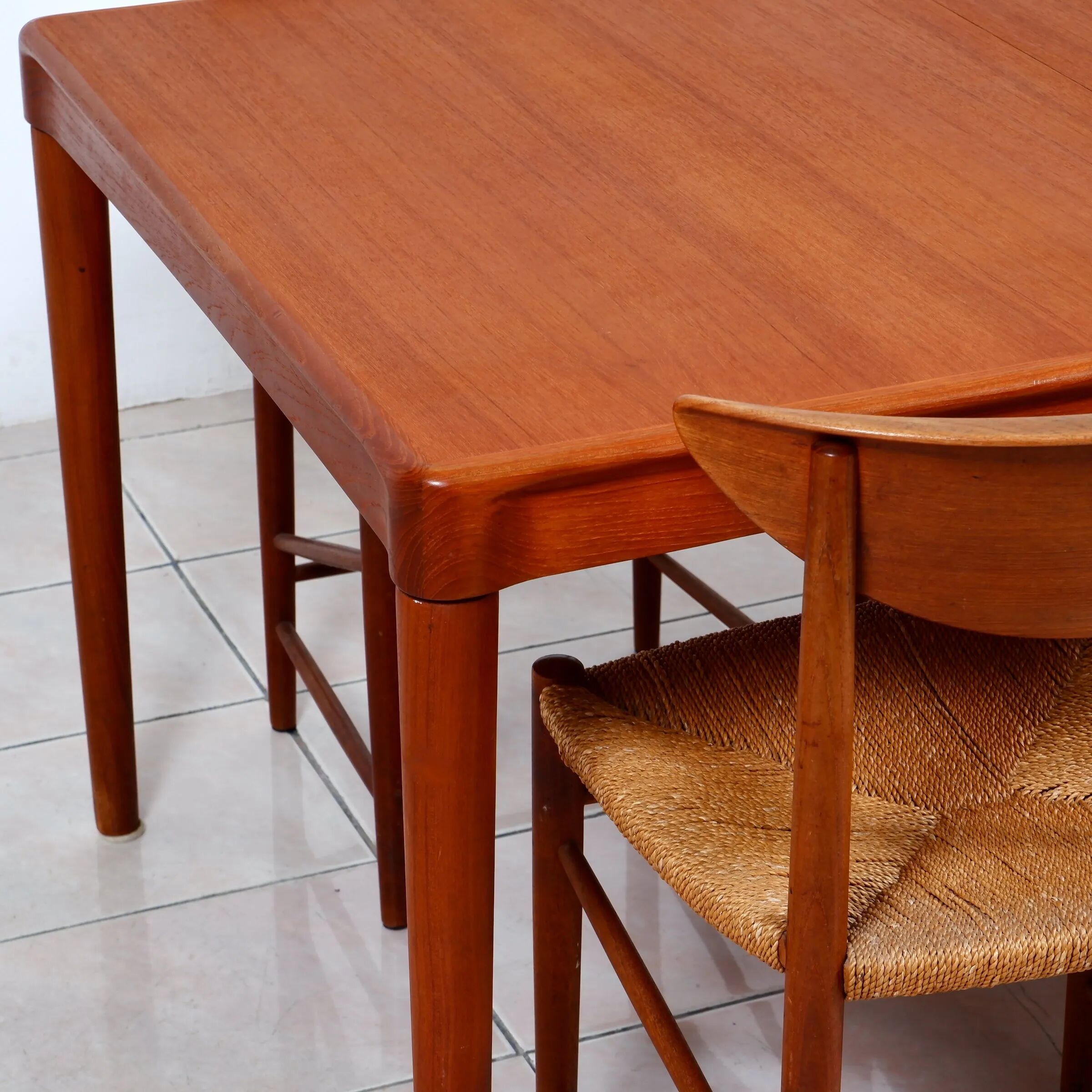 Extendable dining table in teak by H. W. Klein for Bramin Mobler
