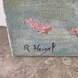 Bouquet of flowers signed Heigel