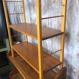 Old modular wall shelf tomado light wood vintage