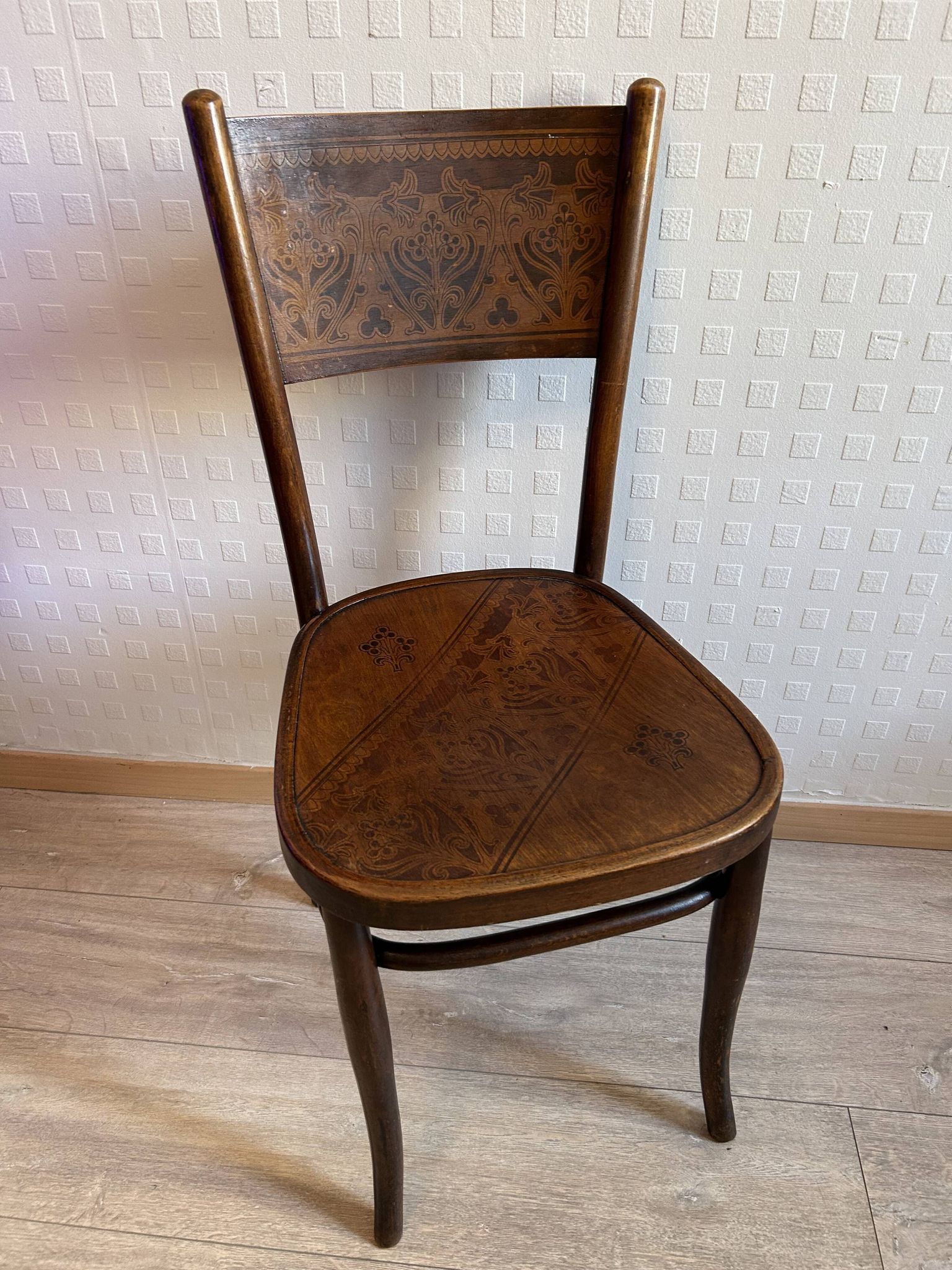 6 antique chairs Jacob & Josef Kohn – Vienna – Decorated bent wood – Style