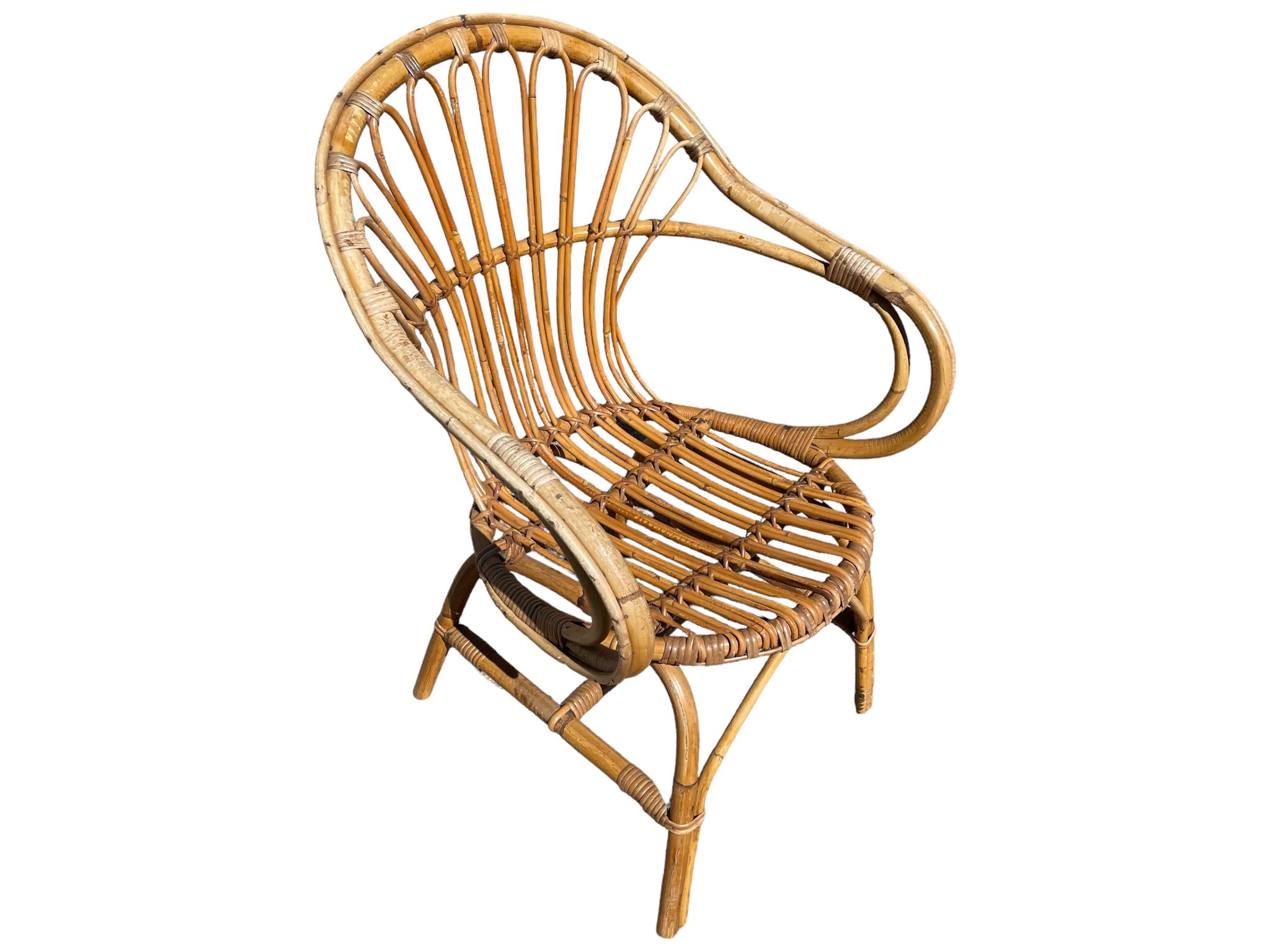 3 rattan armchairs from the 60'S