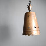 Brutalist copper pendant light, 1970s