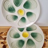 Six vintage Salins oyster plates