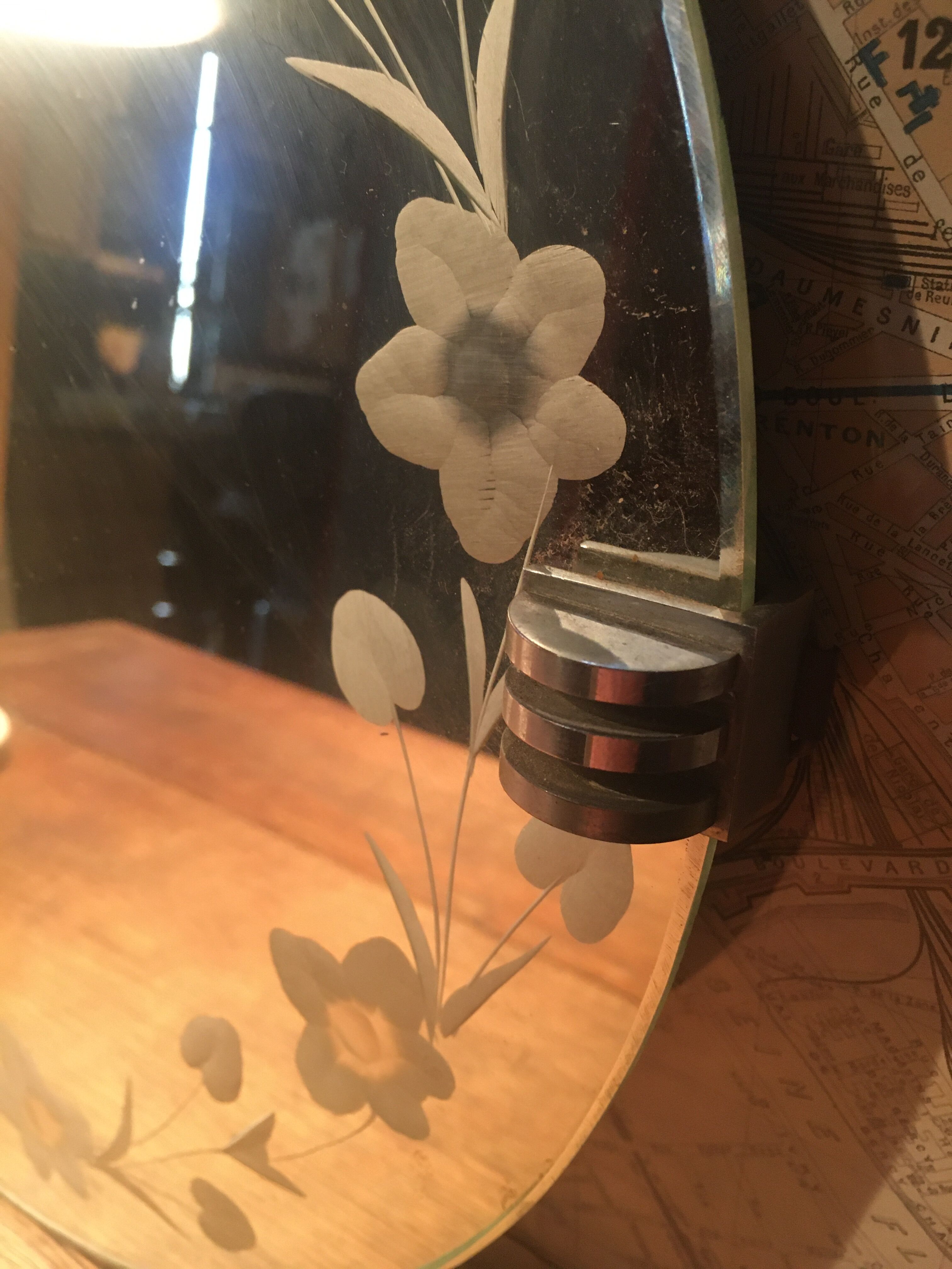 Round mirror art deco style Ø 36