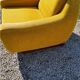 Armchair of the 70s velvet base sleigh in solid mahogany