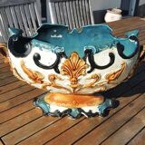 Ancienne Jardinière Fleur de Lys en Barbotine