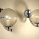 Paire d'appliques verre et chrome 1970