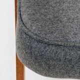Vintage Lounge Chair Fully Refurbished, Graphite Wool Upholstery