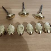 Lot de 9 poignées de porte en laiton