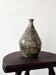 Japandi vase in glazed and incised ceramic, signed with a stamp.