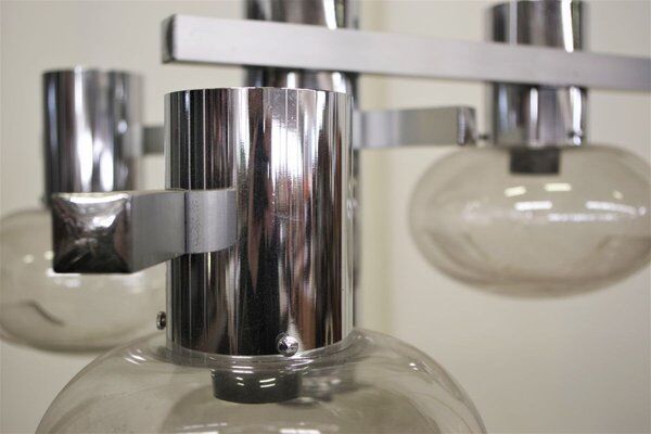 Chrome ceiling lamp by Toscana Luce, 1970s